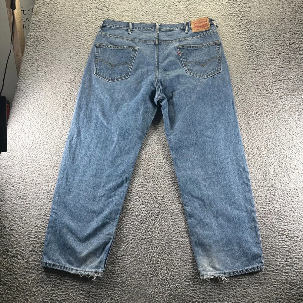 Levi's 550 Jeans Mens 38x30‎ Blue Cotton Denim Straight Leg Faded Baggy Workwear